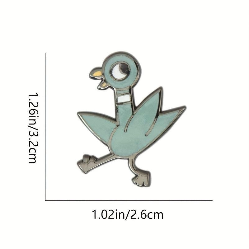 Teal Duck Enamel Brooch Dancing Duck Lapel Pin For Men