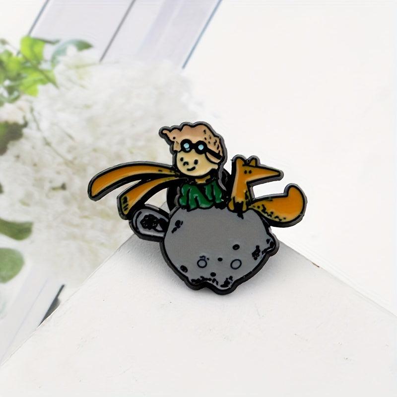 Alloy Brooch For Men Fox Boy Overlooking Distance Pin