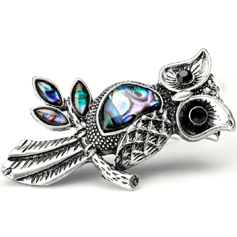 Vintage Owl Shell Enamel Pin Brooch For Men Wedding Bouquets
