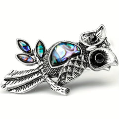 Vintage Owl Shell Enamel Pin Brooch For Men Wedding Bouquets