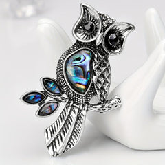 Vintage Owl Shell Enamel Pin Brooch For Men Wedding Bouquets