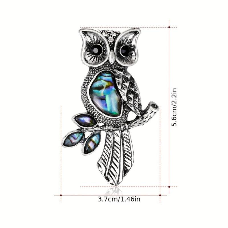 Vintage Owl Shell Enamel Pin Brooch For Men Wedding Bouquets