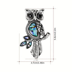 Vintage Owl Shell Enamel Pin Brooch For Men Wedding Bouquets