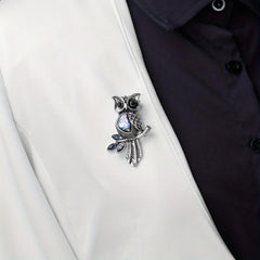 Vintage Owl Shell Enamel Pin Brooch For Men Wedding Bouquets