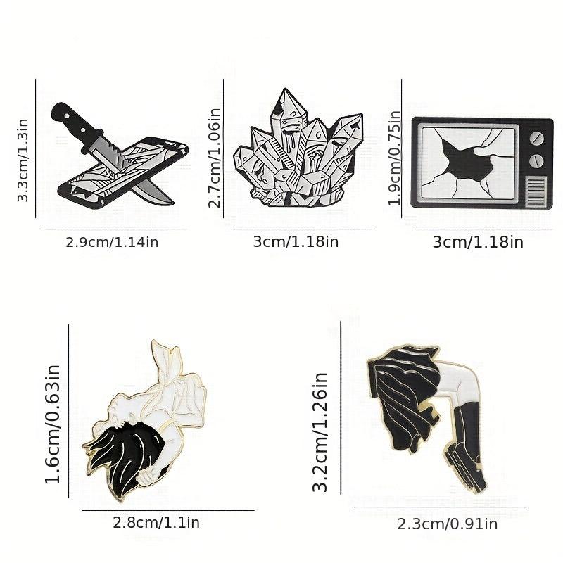 Japanese Sadako Pattern Brooch Mobile Phone Decoration Crystal Pin