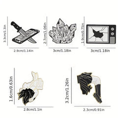 Japanese Sadako Pattern Brooch Mobile Phone Decoration Crystal Pin