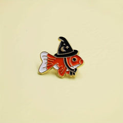 Little Fish Wearing Pointed Hat Goldfish Brooch Birthday Christmas Gift