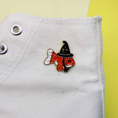Little Fish Wearing Pointed Hat Goldfish Brooch Birthday Christmas Gift