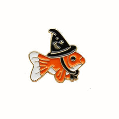 Little Fish Wearing Pointed Hat Goldfish Brooch Birthday Christmas Gift