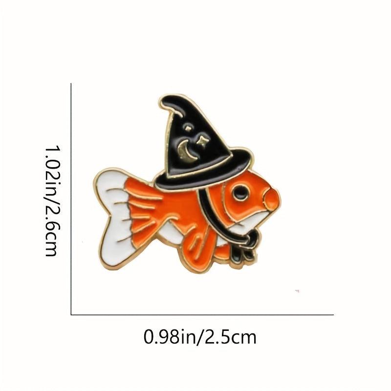 Little Fish Wearing Pointed Hat Goldfish Brooch Birthday Christmas Gift