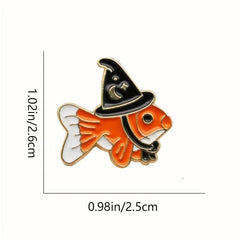Little Fish Wearing Pointed Hat Goldfish Brooch Birthday Christmas Gift