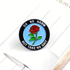 Geometric Rose Emblem Brooch