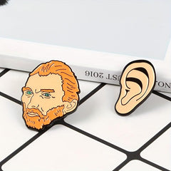 Cartoon Bearded Head Ear Ornaments Brooch