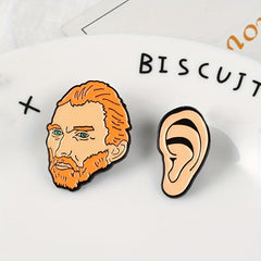 Cartoon Bearded Head Ear Ornaments Brooch