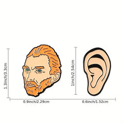 Cartoon Bearded Head Ear Ornaments Brooch