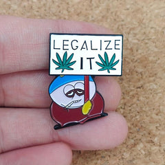Legalize It Cartoon Brooch Men's Accessory