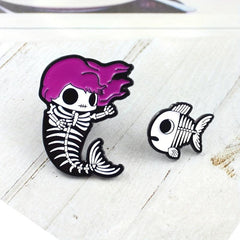 Cartoon Fish Bone Jewelry Brooch, Enamel Pins