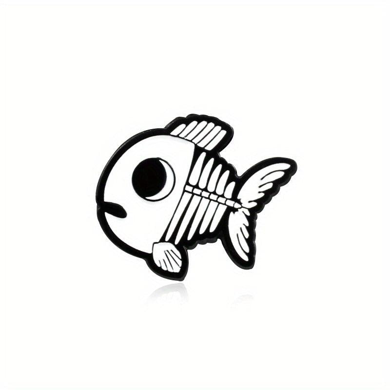 Cartoon Fish Bone Jewelry Brooch, Enamel Pins