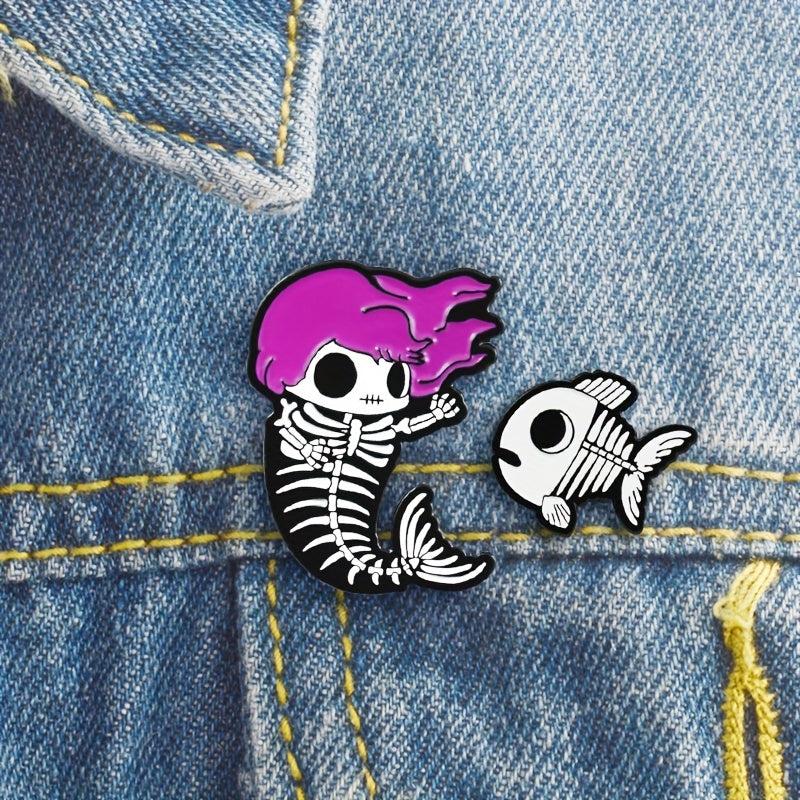 Cartoon Fish Bone Jewelry Brooch, Enamel Pins