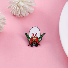 Anime Mustache Grandpa Brooch Simulation Alloy Pins