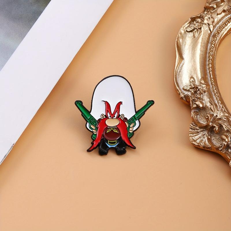 Anime Mustache Grandpa Brooch Simulation Alloy Pins