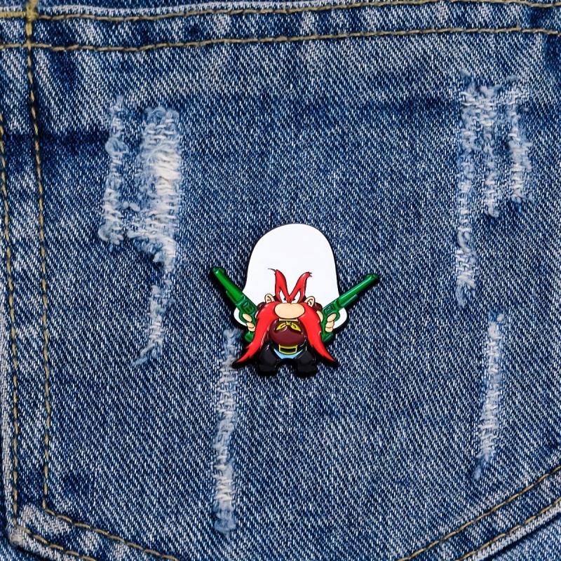 Anime Mustache Grandpa Brooch Simulation Alloy Pins