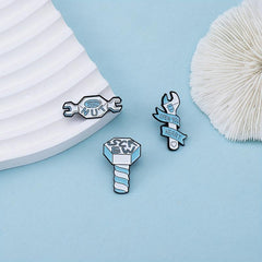 Cartoon Wrench Screws Bolt Tool Model Brooch