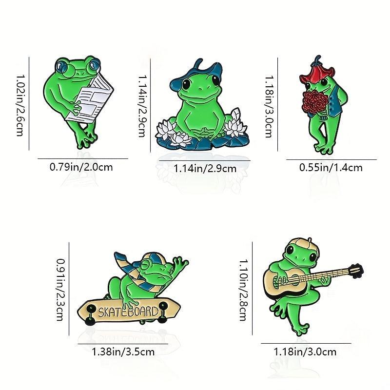 Frog Shaped Green Brooch Alloy Cartoon Pin