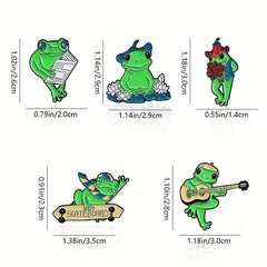 Frog Shaped Green Brooch Alloy Cartoon Pin