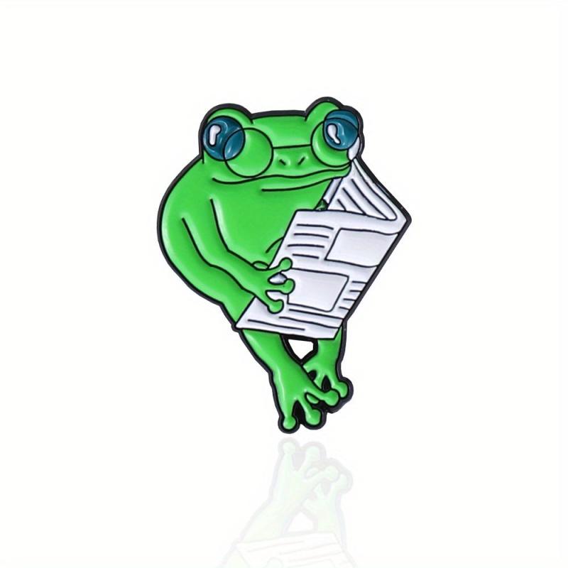 Frog Shaped Green Brooch Alloy Cartoon Pin
