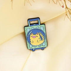 Cat Luggage Creative Men's Brooch