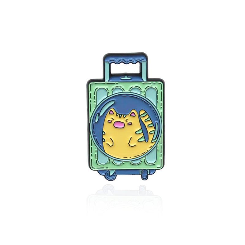 Cat Luggage Creative Men's Brooch