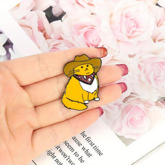 Creative Denim Cat Brooch for Men