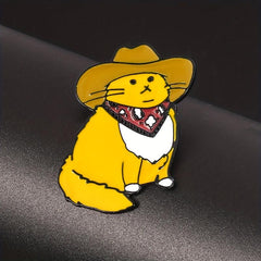 Creative Denim Cat Brooch for Men