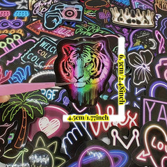 100pcs Neon Graffiti Sticker Pack Vinyl Waterproof Fun Stickers