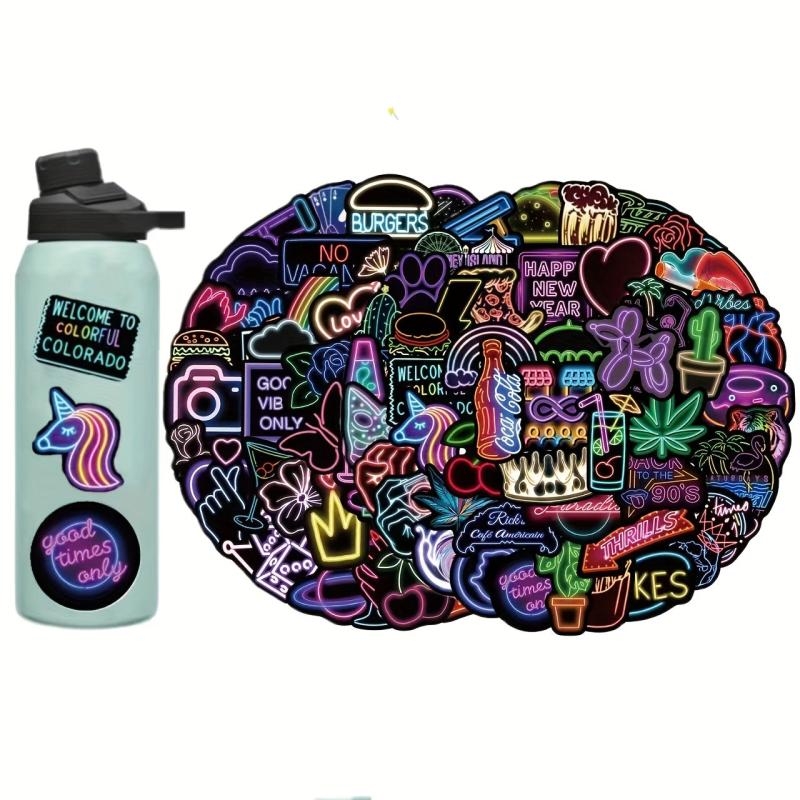 100pcs Neon Graffiti Sticker Pack Vinyl Waterproof Fun Stickers