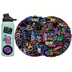 100pcs Neon Graffiti Sticker Pack Vinyl Waterproof Fun Stickers