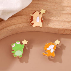 Frog Brooch Picking Stars Animal Brooch For Men