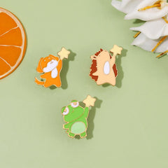 Frog Brooch Picking Stars Animal Brooch For Men