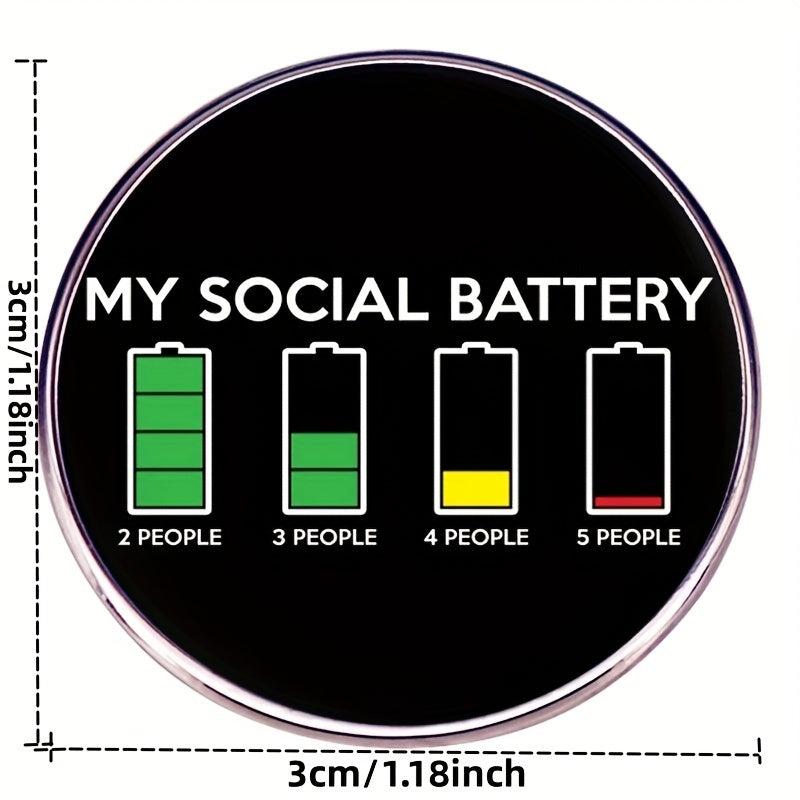 Social Round Brooch for Clothes, Bags & Backpacks