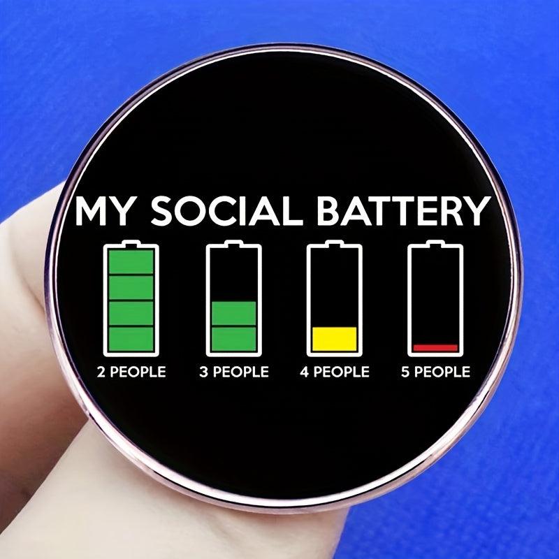 Social Round Brooch for Clothes, Bags & Backpacks