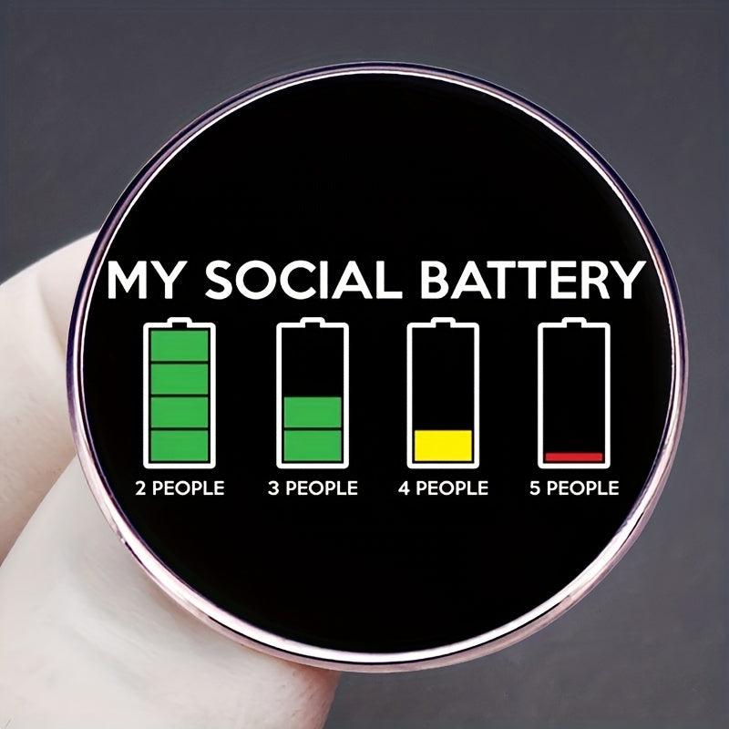 Social Round Brooch for Clothes, Bags & Backpacks