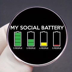 Social Round Brooch for Clothes, Bags & Backpacks