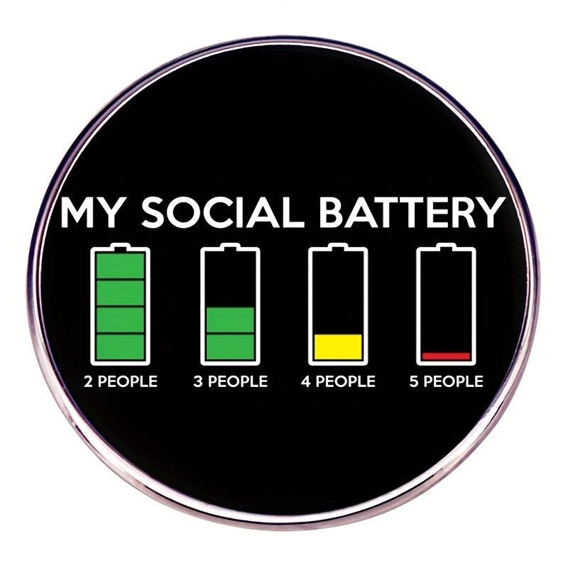Social Round Brooch for Clothes, Bags & Backpacks