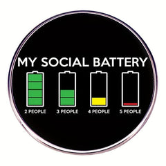 Social Round Brooch for Clothes, Bags & Backpacks