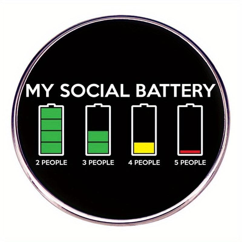 Social Round Brooch for Clothes, Bags & Backpacks