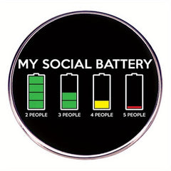 Social Round Brooch for Clothes, Bags & Backpacks