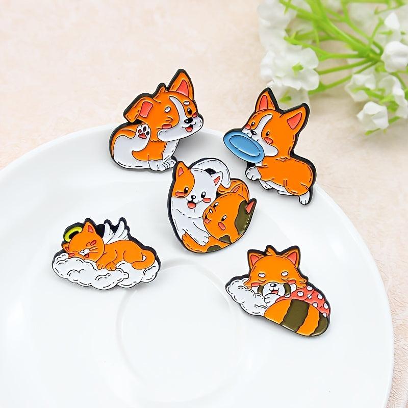 Animal Cat Corgi Raccoon Brooch