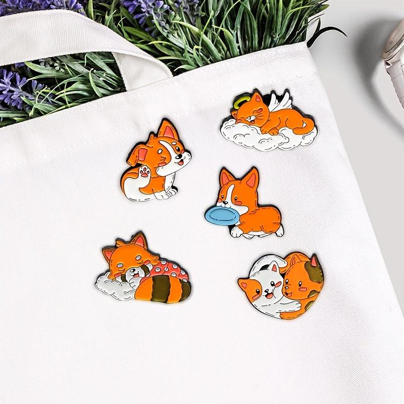 Animal Cat Corgi Raccoon Brooch
