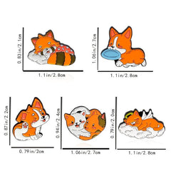 Animal Cat Corgi Raccoon Brooch